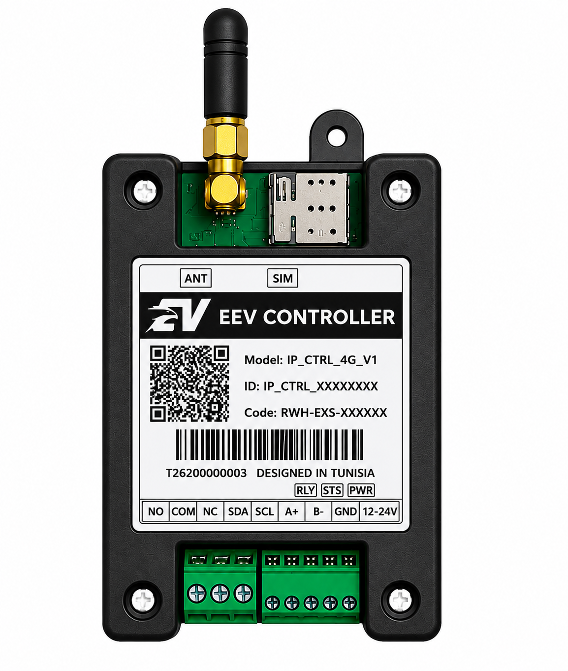 Boîtier EEV IP_CTRL_4G, vue de face